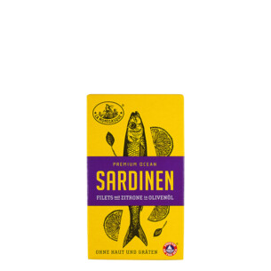 La Monegasque Sardinenfilets ohne Haut und ohne Gräten in Olivenöl mit Zitrone in Dose 125 g