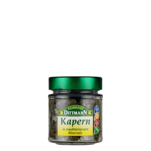 3107 Feinkost Dittmann Kapern in mediterranem Meersalz 90g