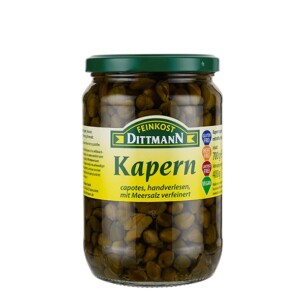 3110 Feinkost Dittmann Kapern Mittelfrucht mit Meersalz 400g