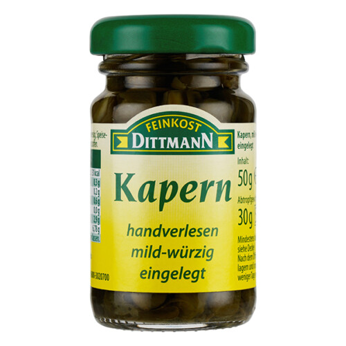 Feinkost Dittman Kapern handverlesen mild-würzig eingelegt im Glas 30g