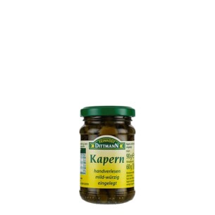 Feinkost Dittmann Kapern handverlesen mild würzig eingelegt im Glas 60 g