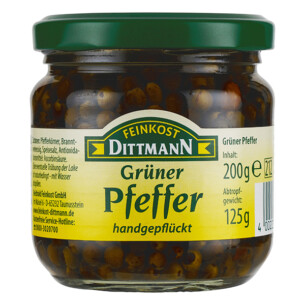 Feinkost Dittmann Grüner Pfeffer handgepflückt im Glas 125 g