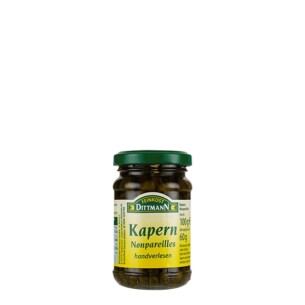 Feinkost Dittmann Kapern Nonpareilles in Weinessig handverlesen im Glas 60 g