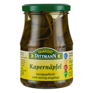 Feinkost Dittmann Kapernäpfel handgepflückt mild-würzig eingelegt im Glas 200 g