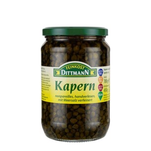 3929 Feinkost Dittmann Kapern Nonpareilles mit Meersalz 450g
