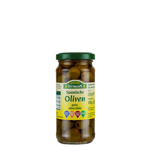 Feinkost Dittmann Oliven grün ohne Stein im Glas 100 g