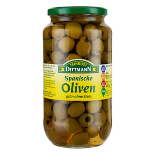 Feinkost Dittmann spanische Oliven grün ohne Stein im Glas 400 g