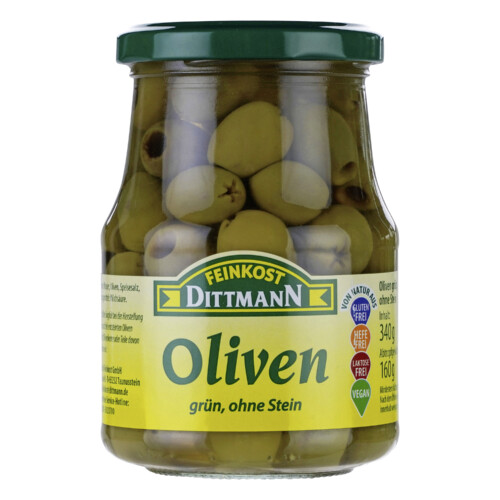 Feinkost Dittmann Oliven grün ohne Stein 160g