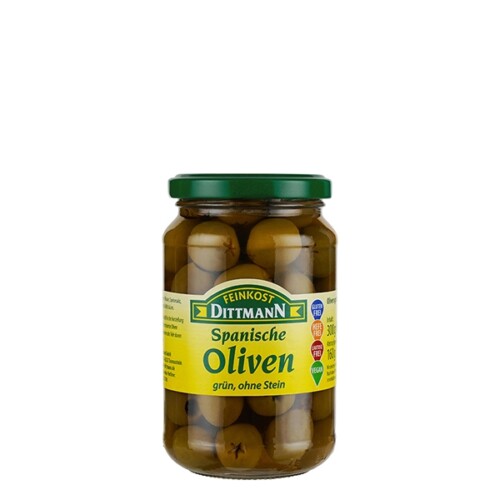 Feinkost Dittmann Oliven grün ohne Stein im Glas 160 g