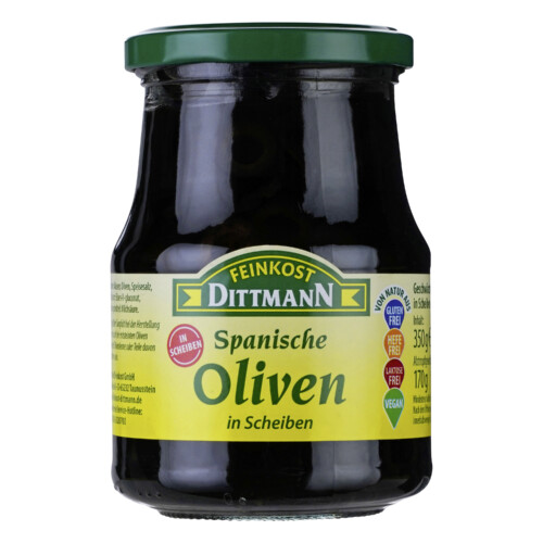 Feinkost Dittmann Oliven schwarz in Scheiben 170g