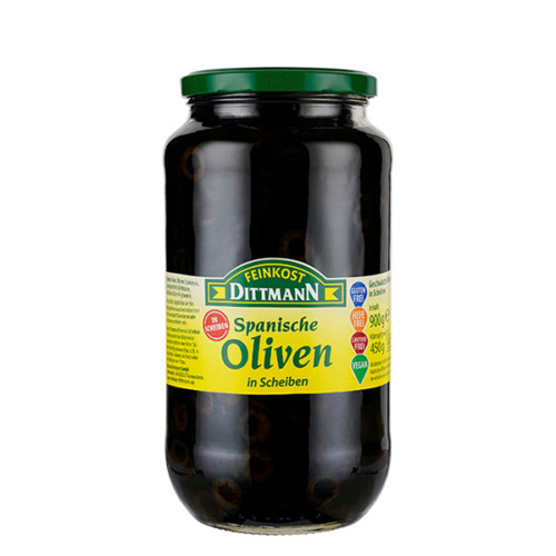 4146 Feinkost Dittmann Oliven schwarz in Scheiben 450g