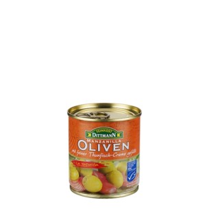 4231 Feinkost Dittmann Manzanilla-Oliven gefüllt mit Thunfischcreme 85g