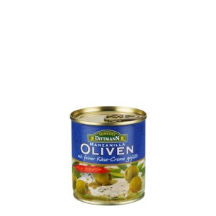 4435 Feinkost Dittmann Manzanilla-Oliven grün gefüllt mit Blue Cheese 85g