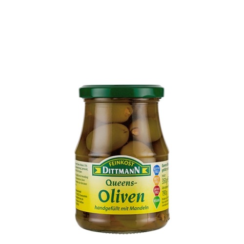 4455 Feinkost Dittmann Queens Oliven gefüllt mit Mandeln 190g