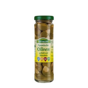 4463 Feinkost Dittmann Oliven grün gefüllt mit Mandeln 85g