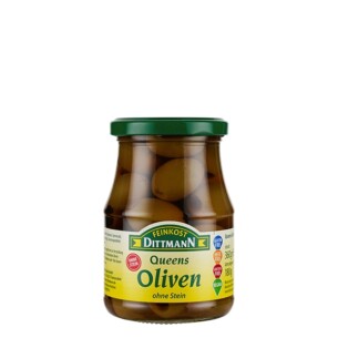 4496 Feinkost Dittmann Queens Oliven ohne Stein 180g