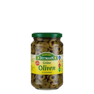 Feinkost Dittmann Oliven grün in Scheiben im Glas 170 g
