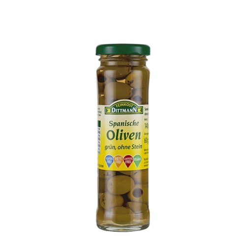 4833 Feinkost Dittmann Oliven grün ohne Stein 60g