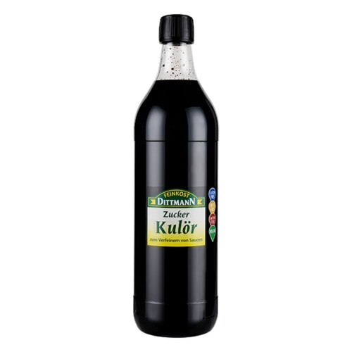 Feinkost Dittmann Zucker Kulör zum verfeinern von Saucen Glasflasche 1000 ml