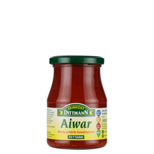 Feinkost Dittmann Aiwar feurig scharfe Gewürzpaste Fettarm im Glas 340 ml
