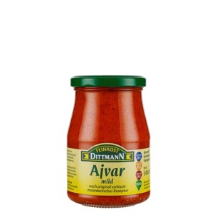 Feinkost Dittmann Ajvar mild nach original serbisch mazedonischer Rezeptur im Glas 340 ml