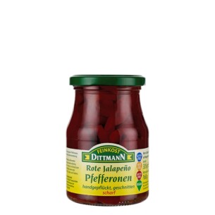 6396 Feinkost Dittmann Jalapeño Ringe rot 160g