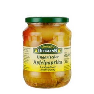 Feinkost Dittmann ungarische Apfelpaprika handgepflückt pikant würzig im Glas 300 g