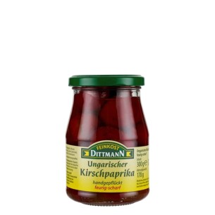 6497 Feinkost Dittmann Kirschpaprika rot scharf 170g