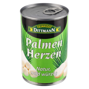 Feinkost Dittmann Palmenherzen natur mild würzig in der Dose 220 g