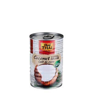 Real Thai Coconut Milk Lait de Coco Kokosnussmilch light 5-7 % in Dose 400 ml
