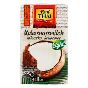 Real Thai Kokosnussmilch light in Papiertüte 250 ml