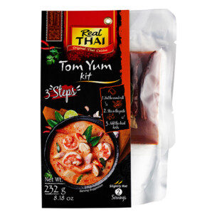 Real Thai Tom Yum Kit in 3 Schritten mittlere Schärfe 2 Portionen Plastiktüte 232 g