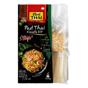 Real Thai Pad Thai Noodle Kit in 3 Schritten mild 2 Portionen Plastiktüte 220 g