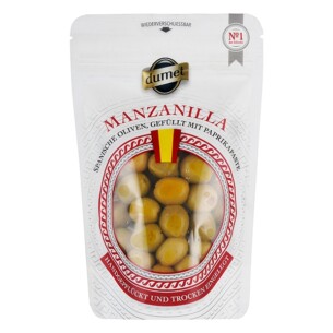 8352 Dumet Manzanilla grüne Oliven gefüllt mit Paprikapaste 200g
