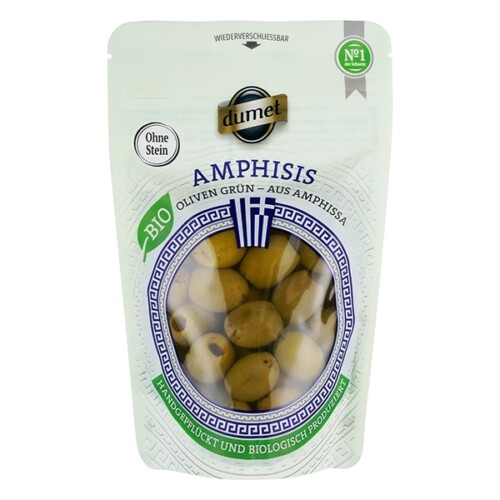 8359 Dumet BIO Amphisis grüne Oliven ohne Stein 150g