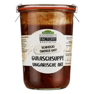 Feinkost Dittmann Gulaschsuppe Ungarische Art im Sturzglas 750 ml