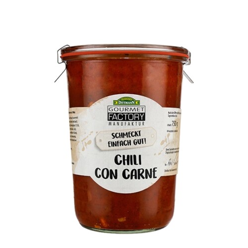 Feinkost Dittmann Gourmet Factory Chili con carne 2 er Pack in Einmachglas jeweils 750 g