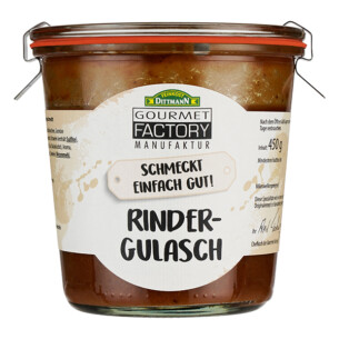 Gourmet Factory Rindergulasch 2er-Pack in Einmachglas jeweils 450 g