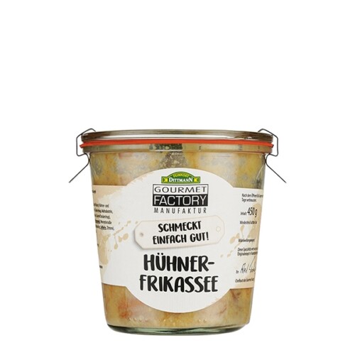 Feinkost-Dittmann Gourmet Factory Hühnerfrikassee 2er Pack in Einmachglas jeweils 450 g