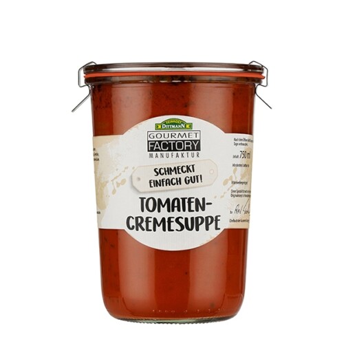 Feinkost Dittmann Gourmet Factory Tomaten Cremesuppe 2 er Pack in Einmachglas jeweils 700 g