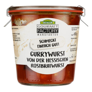 Gourmet Factory Currywurst von der Hessischen Rostbratwurst 2er-Pack in Einmachglas jeweils 450 g