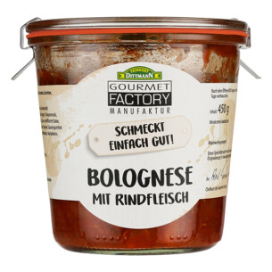 Gourmet Factory Bolognese mit Rindfleisch 2er-Pack in Einmachglas jeweils 450 g