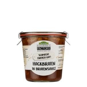 Feinkost Dittmann Gourmet Factory Hackbraten in Bratensauce 2er Pack in Einmachglas jeweils 450 g