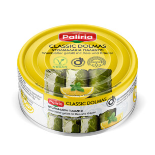 Paliria Klassische Dolmas Weinblätter gefüllt mit Reis und Kräuter in der Dose 200 g