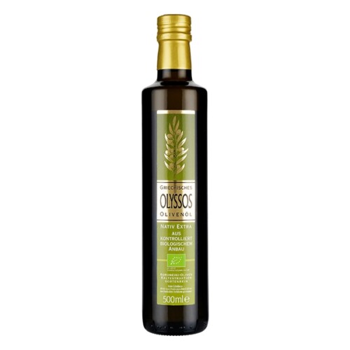 Olyssos Bio Griechisches natives Olivenöl extra kaltgepresst Glasflasche 500 ml