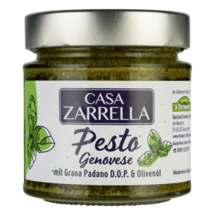 Casa Zarrella Pesto Genovese mit Grana Padano und Olivenöl im Glas 180 g