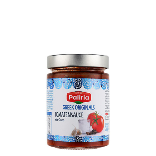 Paliria Greek originals Tomatensauce mit Ouzo im Glas 310 g