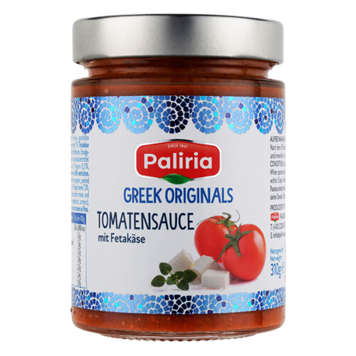Paliria Greek originals Tomatensauce mit Fetakäse im Glas 310 g