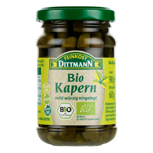 Feinkost Dittmann Bio Kapern mild würzig eingelegt im Glas 60 g