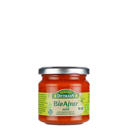 Feinkost Dittmann bio Ajvar mild nach original serbisch mazedonischer Rezeptur im Glas 182 ml